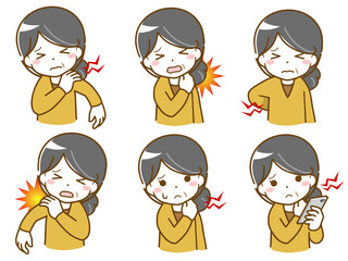 首や肩が痛い中年女性