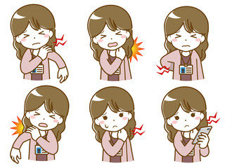 首や肩が痛いオフィスカジュアルな女性