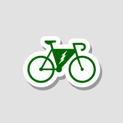 Electric bicycle icon isolated on gray background