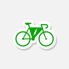 Electric bicycle icon isolated on gray background