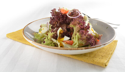 fresh chef Caesar salad with bread and ham salad dressing western appetiser halal menu