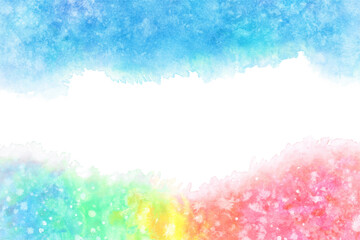 水 波 青 虹 水彩 ベクター 背景