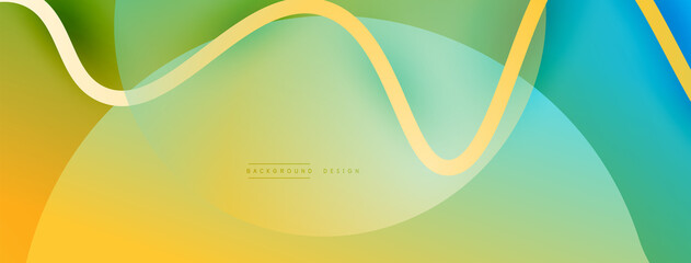 Abstract gradient background with wave line with shadow effect. Geometric composition. 3D shadow effects and fluid gradients