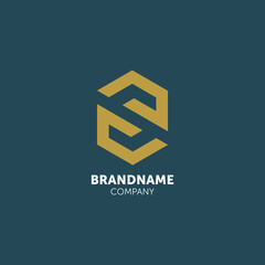 S letter logo design with hexagon
