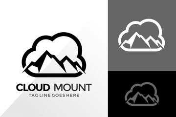 Cloud Mountain Adventure Logo Design, Brand Identity Logos Designs Vector Illustration Template