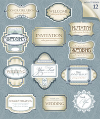 Vector frames and ornamental labels set. Easy to scale and edit. All pieces are separated.