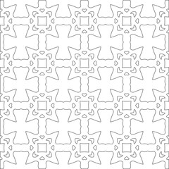 Vector pattern with symmetrical elements . Modern stylish abstract texture. Repeating geometric tiles from 

striped elements.Black and white pattern.