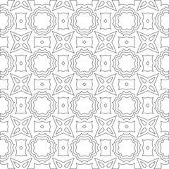 Vector pattern with symmetrical elements . Modern stylish abstract texture. Repeating geometric tiles from 

striped elements.Black and white pattern.