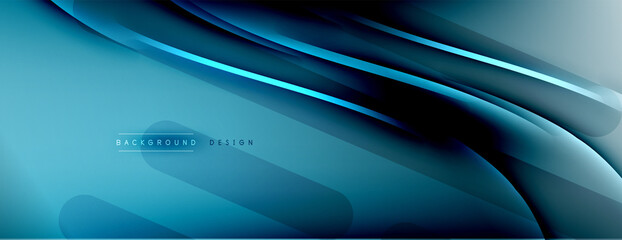Abstract background - lines composition created with lights and shadows. Technology or business digital template. Trendy simple fluid color gradient abstract background with dynamic