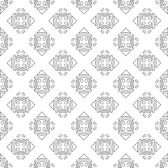Vector pattern with symmetrical elements . Modern stylish abstract texture. Repeating geometric tiles from 

striped elements.Black and white pattern.