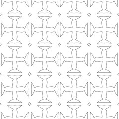 Vector pattern with symmetrical elements . Modern stylish abstract texture. Repeating geometric tiles from 

striped elements.Black and white pattern.
