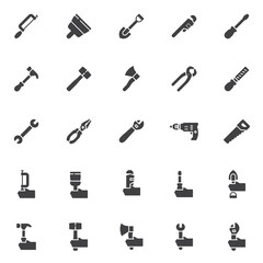 Work tool vector icons set