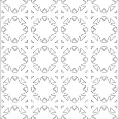 Vector pattern with symmetrical elements . Modern stylish abstract texture. Repeating geometric tiles from 

striped elements.Black and white pattern.