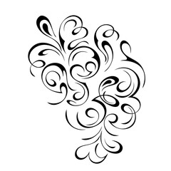 ornament 1845. unique decorative abstract ornament with curls in black lines on a white background