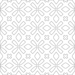 Vector pattern with symmetrical elements . Modern stylish abstract texture. Repeating geometric tiles from 

striped elements.Black and white pattern.