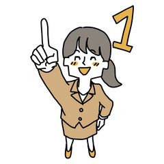 一番を目指すスーツの女性