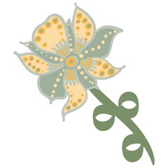 decorative flowers leaves and items to create postcards and patterns