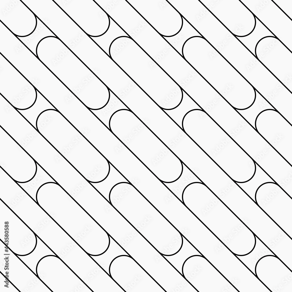 Poster Diagonal stripes pattern. Vector rounded lines.