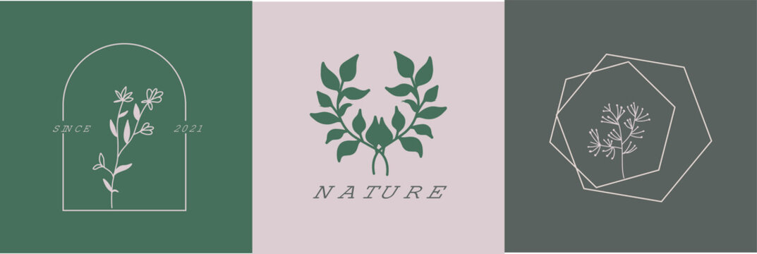 abstract minimalist floral logo design