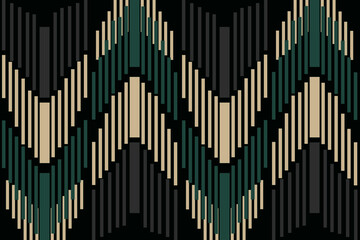 Gray geometric square with black background, geometric pattern for   background image ,black, green, and white geometric vector, geometric arrow triangle seamless