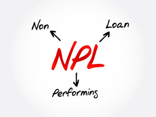 NPL - Non-Performing Loan acronym, business concept background