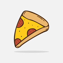 Hand drawn pizza icon Design Template. vector sketch doodle illustration. Perfect for food concepts, diet infographics, icons or web design, street restaurants menu