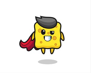 the cute sponge character as a flying superhero