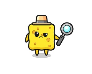 the mascot of cute sponge as a detective