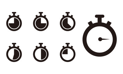 stopwatch icon set illustration