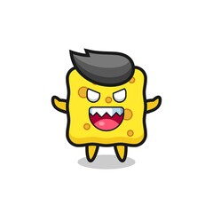 illustration of evil sponge mascot character