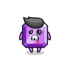 injured purple gemstone character with a bruised face