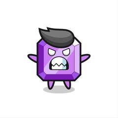 wrathful expression of the purple gemstone mascot character