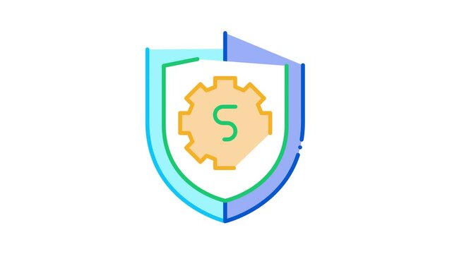 Security Shield Icon Animation. color Security Shield animated icon on white background