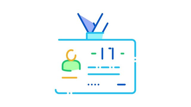 Manager Badge Icon Animation. color Manager Badge animated icon on white background