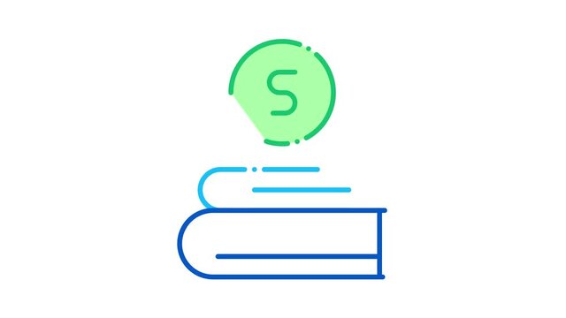 Manager Books Icon Animation. color Manager Books animated icon on white background