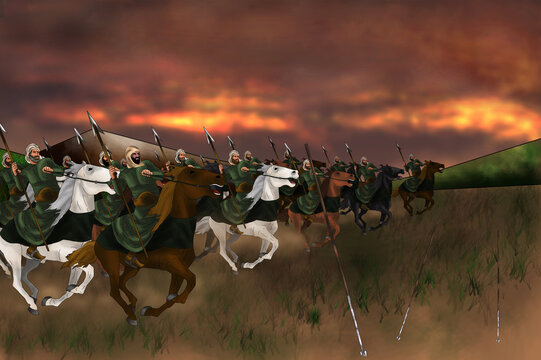 spear cavalry attacking the enemy