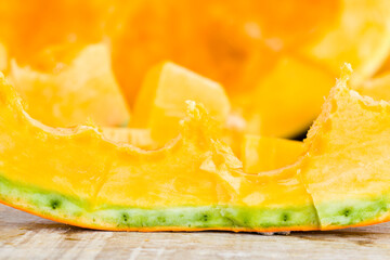 ripe pumpkin on the kitchen