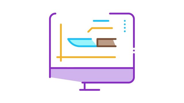 Knife Display Icon Animation. color Knife Display animated icon on white background