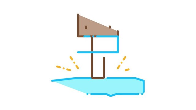 Blade Production Icon Animation. color Blade Production animated icon on white background