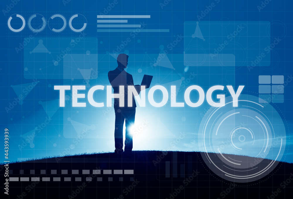 Wall mural technology connection online networking medias conpt