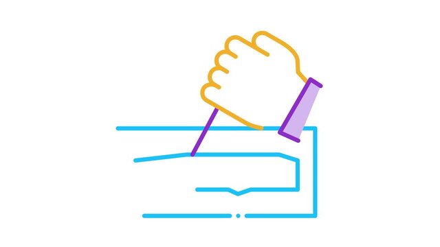 Hand Made Knife Icon Animation. color Hand Made Knife animated icon on white background