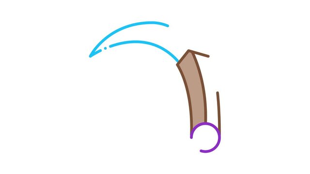 Curved Knife Icon Animation. color Curved Knife animated icon on white background