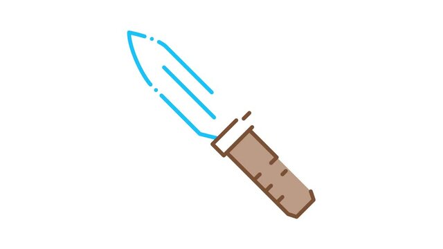 Knife Kitchenware Icon Animation. color Knife Kitchenware animated icon on white background
