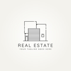elegant real estate minimalist line art icon logo template vector illustration design. simple modern housing, rent, residential logo concept inspiration