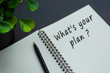 What is your plan text on notebook with dark background