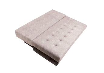 Light brown sofa on white background, isolated