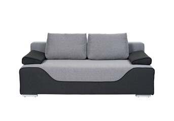 Gray sofa on white background, isolated
