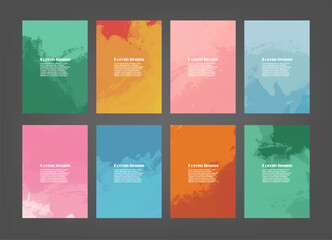 Set of colorful vector watercolor backgrounds for poster, brochure or flyer, Bundle of watercolor posters, flyers or cards. Banner template.