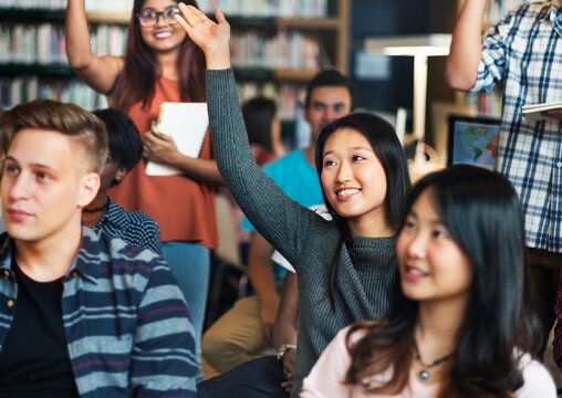 Happy High School Stundets In A Classroom