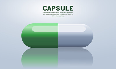 pharmaceutical pill capsule with medical and health concept.